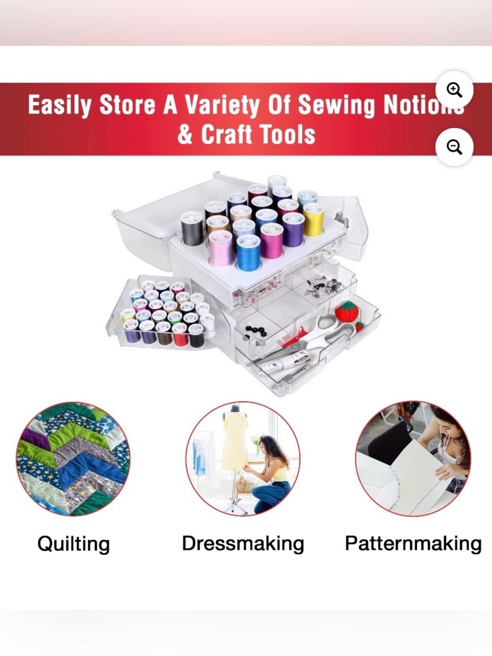 Singer Sew Essentials Plus , 224pcs Storage Organizer filled with notions- NWT - Picture 10 of 11